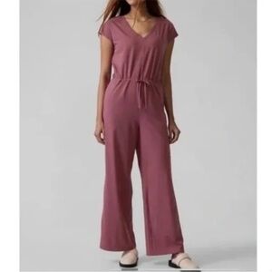 Athleta Willow V-Neck Drawstring Wide-Leg Jumpsuit